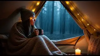 Solo Camping in Heavy Rain | Cozy Tent, ASMR, No Talking