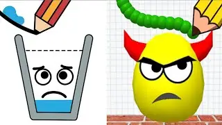Draw To Smash Vs Happy Glass Logic Puzzle Game Challenge Merge Double!