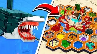 BOY MAKES A SEA WORLD AQUARIUM WITH VARIOUS RARE SHARK SPECIES IN MINECRAFT 🦈💦
