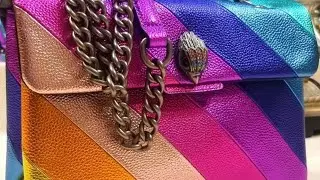 KURT GEIGER LONDON  (Kensington) Rainbow Leather Crossbody Bag.