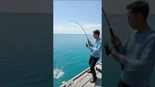 Epic Catch! Man vs Ocean &mdash; Unbelievable Fishing Moment in Paradise 🌊🐟#shorts #fishing