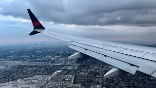 Air Canada Boeing 737 MAX 8 Stormy Wing View Landing at Toronto Pearson | YUL-YYZ