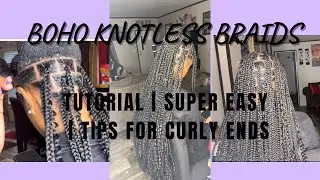 Boho Knotless braids|how to get each braid the same size| tips for curly hair(keeping it detangled)