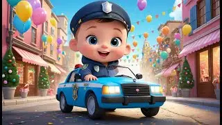 Baby Police Car New Year Patrol | Fun Vehicles & New Year Nursery Rhyme for Kid | Baby Learning Song