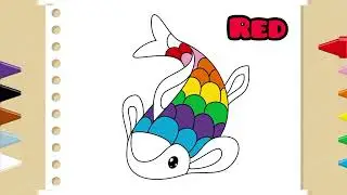 we learn colors. We paint the fish.Coloring  drawing art #learncoloring #drawing #учимцвета