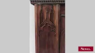 Antique English Gothic Revival (19th Cent) mahogany bookcase
