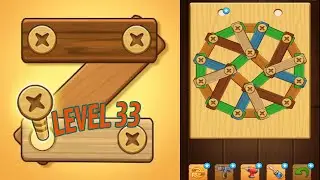 🏅 SCREW PUZZLE: Wood Nut & Bolt 🤪 Level 33 🧩 Gameplay Walkthrough