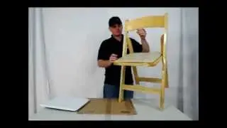 Classic Padded Wood Folding Chair.avi