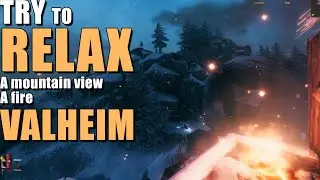 RELAX MUSIC VALHEIM SNOW mountain ambient - A mountain, a hut and a fire.