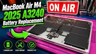 Замена батареи MacBook Air M5 2025 A3240 | Выявление вздутия батареи и полное руководство по ремонту