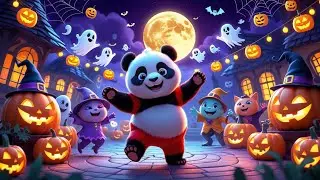 Panda Halloween Boogie 🐼👻 | Kids Colourful Animation Video Song | Fun Folk Tales | Toddlers Song 🦇🎊