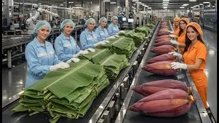 Inside the World's Largest Banana Leaf Factory: Massive Industrial Automation 🌿🏭