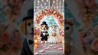 I Got My Pets Married #dog #cat #funny #aivideo #shorts