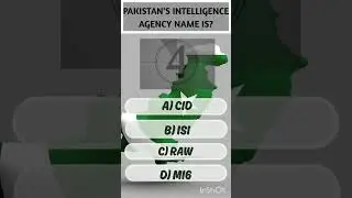 PAKISTAN INTELLIGENCE AGENCY NAME IS ?#youtubeshorts #factsmania #shortsquiz #shorts