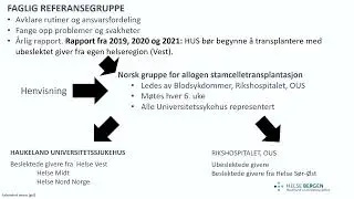 Seminar om senskader etter allogen stamcellebehandling, foredrag av Astrid Olsnes, 12.09.24