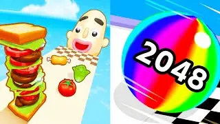 Satisfying Gameplay 2024... Ball Run Infinity vs Sandwich Runner ASMR Games