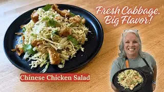 Healthy Chinese Chicken Salad with Fresh Cabbage