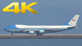 4K | Air Force One takeoff at San Francisco airport