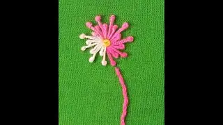 Flower Embroidery !!! Lang French Knot Stitch Flower Embroidery Tutorial Mini Flower Embroidery by R