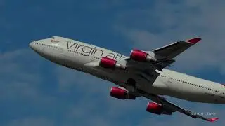 Virgin 747 G-VROM (BARBELLA) Last ever departure from Manchester.