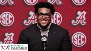 Alabama's Kadyn Proctor interviewed at SEC Media Days 2025