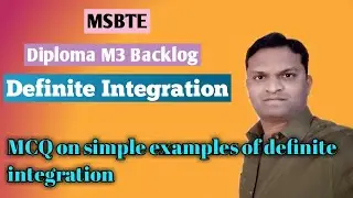 MSBTE | Diploma M3 G scheme | MCQ on simple examples of definite integration