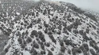Inspirational Music with a Snowy Canyon