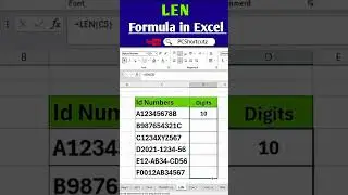 LEN Formula in Excel  #excelshorts #excelformulahacks #excel