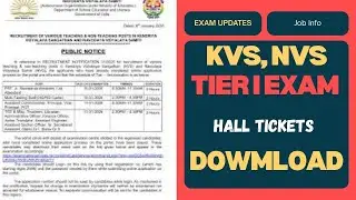 KVS & NVS Tier 1 Exam Admit Card 2026 | Download Hall Ticket