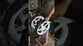 repaint velg pakai cat pilok Diton premium warna putih sudah selesai