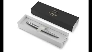 Parker Jotter Ballpoint Pen Stainless Steel with Chrome Trim, Medium Point, Blue Ink