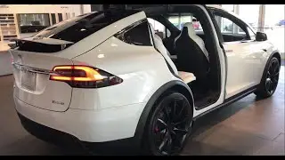 Beautiful Tesla Model X P100D White Close Up interior and Exterior 1 of 2