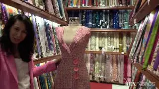 Fabric Store in Miami - Beautiful light pink with multicolored accents tweed boucle fabric