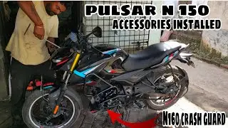 Pulsar n150 crash guard installed| N160 crash guard| modification accessories available