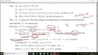 FA 17. norm in quotient normed space proof 1 and 2