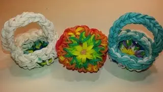 Granny Square Basket Tutorial by feelinspiffy (Rainbow Loom)