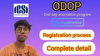 CS ODOP REGISTRATION | MY EXPERIENCE | YOU MUST KNOW ABOUT IT #icsi #odop #companysecretary #cs