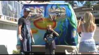 Drew Brophy Painting his Dream Machine A Ford E150 Van!