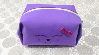 DIY cute makeup pouch | foam sheet pouch with zipper