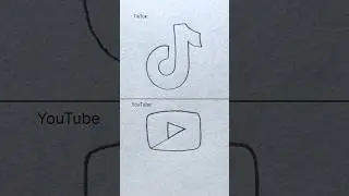 YouTube Vs TikTok Drawing #shorts #shortsfeed #youtubeshorts #art