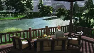Relaxing on the Back Porch During a Thunderstorm While Overlooking a Pond - The Sims 4