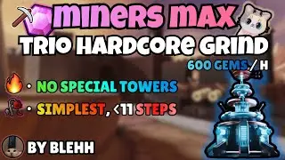 HOW TO GRIND GEMS AND MISSION QUEST IN TRIO HARDCORE | Trio Miners Max - P3 POV | TDS Roblox