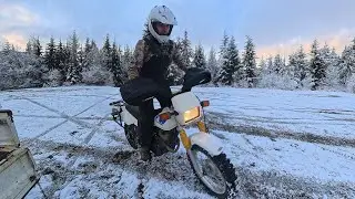 Зимняя поездка на TW200 по озеру Бейкер