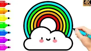 how to draw rainbow drawing easy with colour step by step drawing for beginners@BachaParty17 