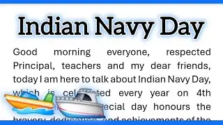 Indian Navy Day Speech in English 235 Words by Smile Please World