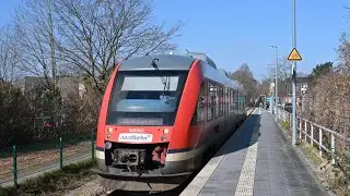🚆 Triebwagen Typ Lint NBE 648 842-2 'M&uuml;ssen' f&auml;hrt als RE 72 durch Hp Kronshagen in Ri Kiel-Hbf / 4K