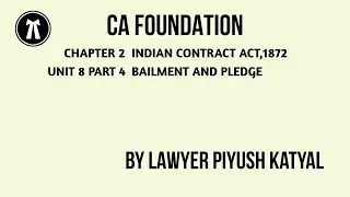 PART 04 || UNIT 8 || CHAPTER 2 || INDIAN CONTRACT ACT 1872 || BUSINESS LAW || BY PIYUSH KATYAL