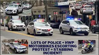 [Part 1] - Responses in the city - VICPOL // Stabbing incident response + Large protest escort - CBD