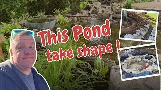 Pond Build Progress! Liner, Spill Bowl & Fish Cave | This Pond Take Shape!