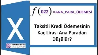 Excel ANA_PARA_ÖDEMESİ fonksiyonu ile, yapılan ödemenin ne kadarı ana paraya aittir hesaplaması